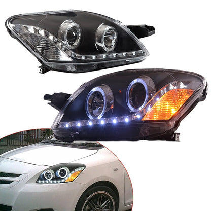 VLAND 07 - 12 Yaris Sedan Only 2nd Gen XP90 | Bulbs Not Included Projector Headlights - JDMuscleHeadlightYAA-VC-0172-P01LHD Regular Housing