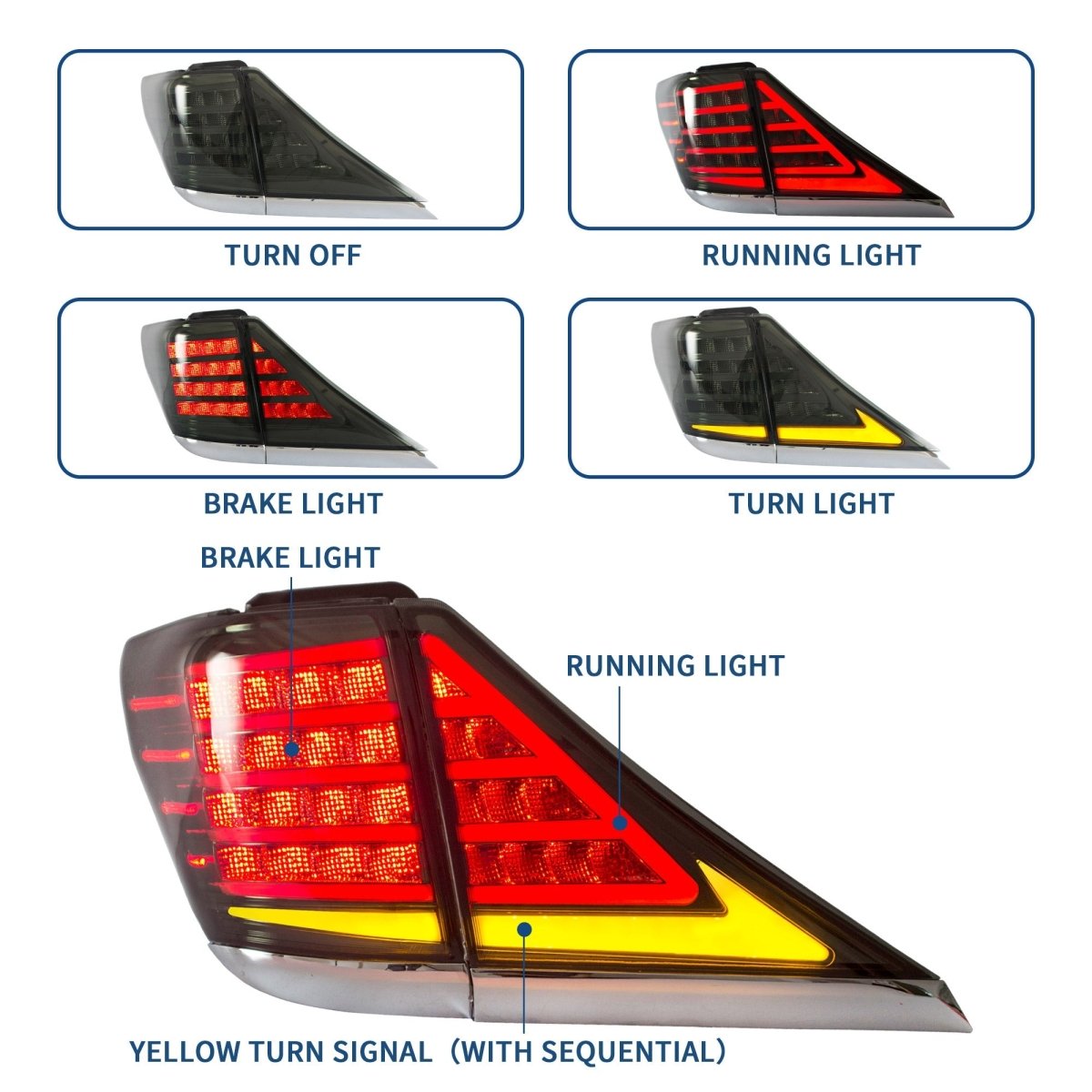 VLAND 07 - 13 Toyota Verllfire / Alphard Full LED Tail Lights - JDMuscleTail lightsYAB-AEF-0274S-P01Smoked