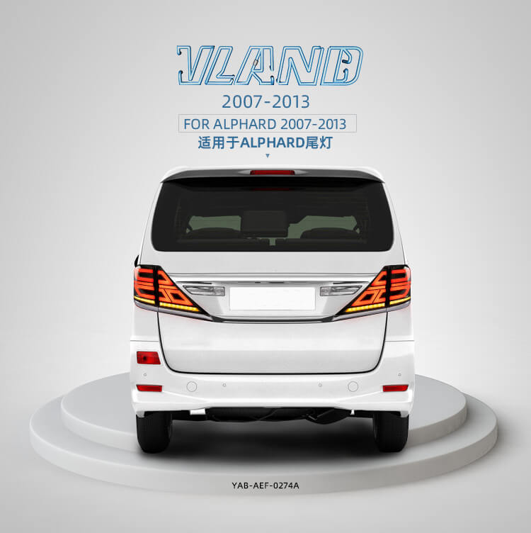 VLAND 07 - 13 Verllfire / Alphard LED Tail Lights | YAB - AEF - 0274A - JDMuscleTaillightYAB-AEF-0274AS-P01Smoked