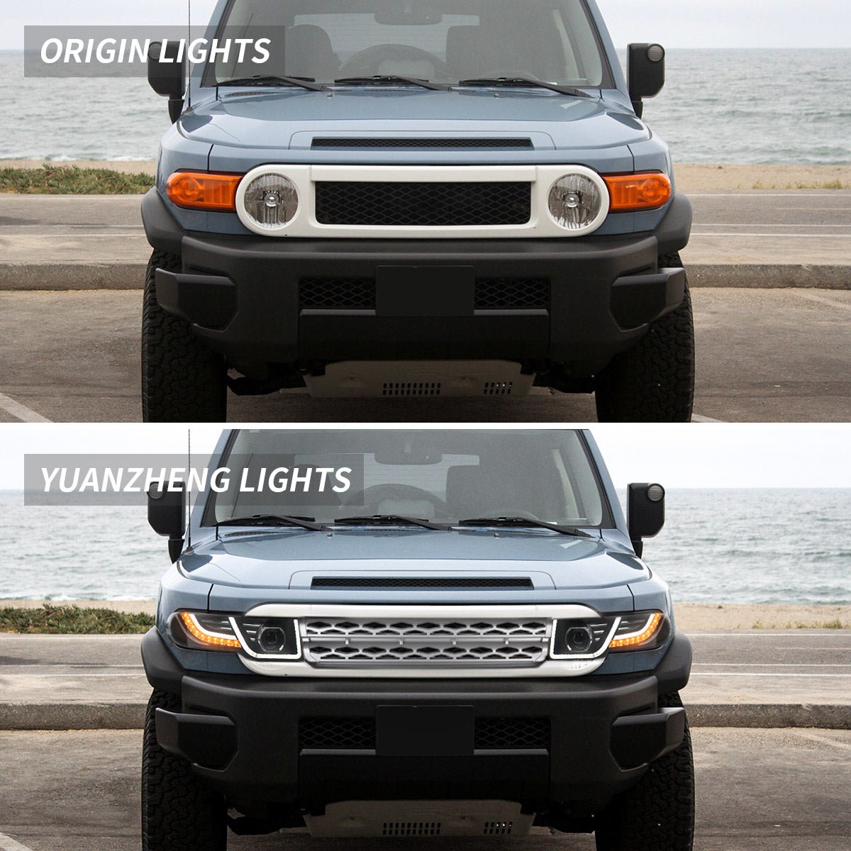 VLAND 07 - 15 Fj Cruiser LED Headlights With Grille | Bulbs Not Included - JDMuscleHeadlightYAA-FJ-0249AGLHD-BL-P01Headlights with Black GrilleLHD