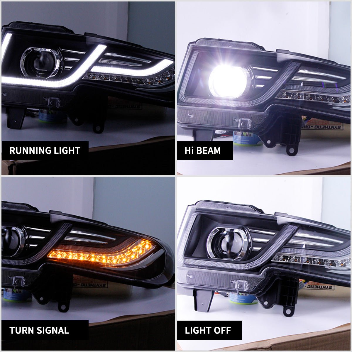 VLAND 07 - 15 Fj Cruiser LED Headlights With Grille | Bulbs Not Included - JDMuscleHeadlightYAA-FJ-0249AGLHD-BL-P01Headlights with Black GrilleLHD