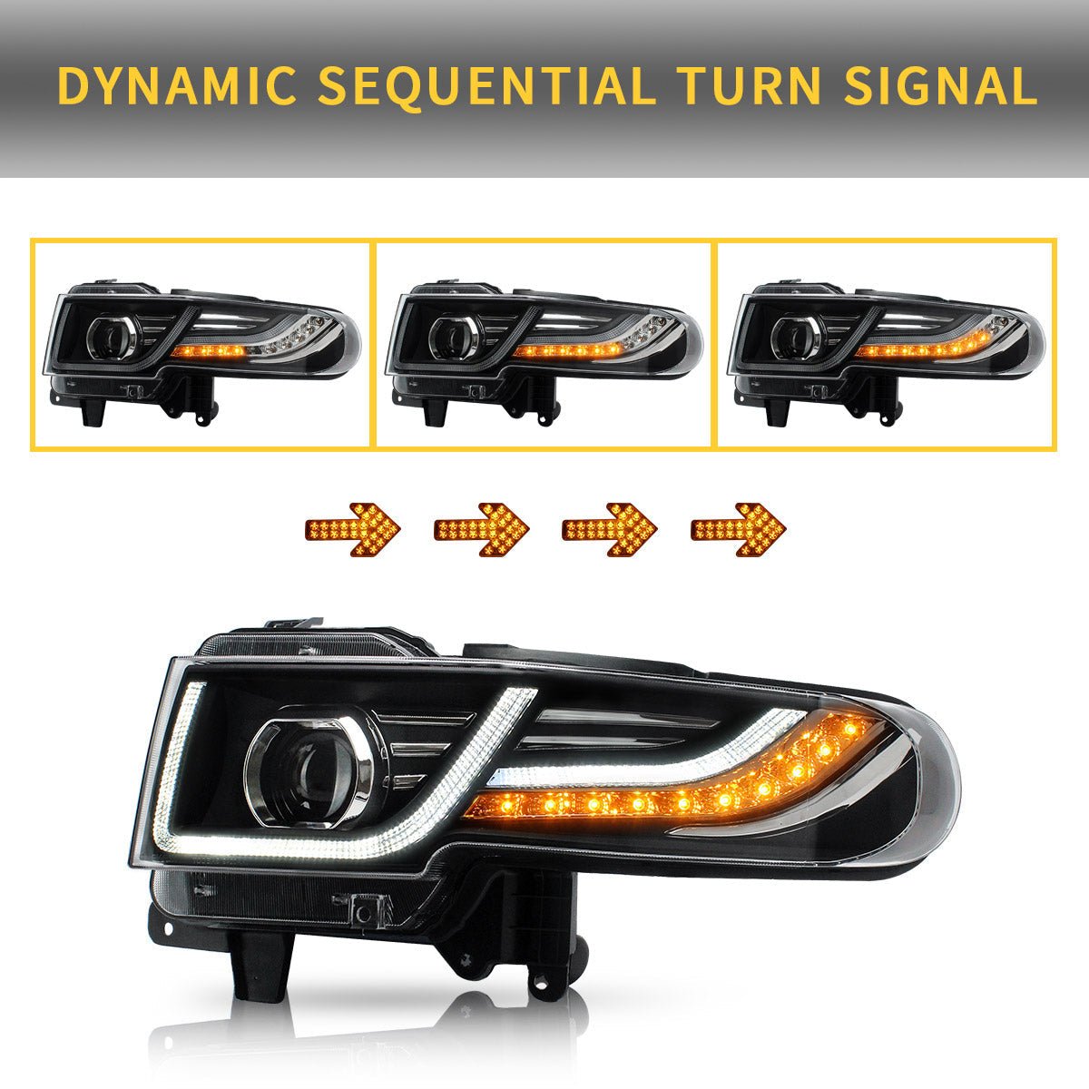VLAND 07 - 15 Fj Cruiser LED Headlights With Grille | Bulbs Not Included - JDMuscleHeadlightYAA-FJ-0249AGLHD-BL-P01Headlights with Black GrilleLHD