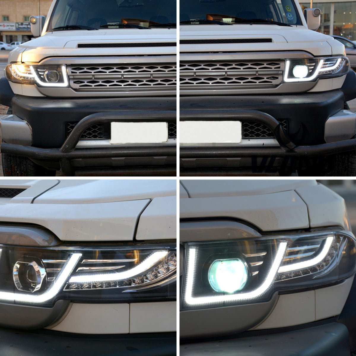 VLAND 07 - 15 Fj Cruiser LED Headlights With Grille | Bulbs Not Included - JDMuscleHeadlightYAA-FJ-0249AGLHD-BL-P01Headlights with Black GrilleLHD