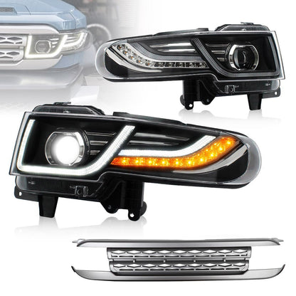 VLAND 07 - 15 Fj Cruiser LED Headlights With Grille | Bulbs Not Included - JDMuscleHeadlightYAA-FJ-0249AGLHD-Sil-P01Headlights with Silver GrilleLHD
