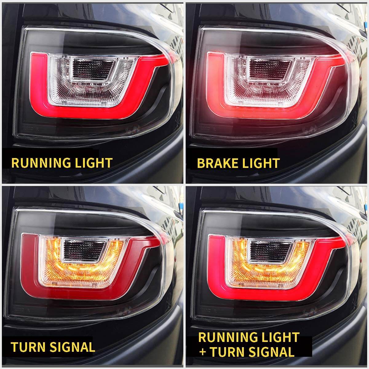 VLAND 07 - 17 FJ Land Cruiser LED Tail Lights - JDMuscleTaillightYAB-FJ-0248A-P01Clear