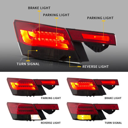 VLAND [08 - 13 Honda Accord] Inspire 8th Gen Sedan 4PCS LED Tail Lights - Not For Coupe - JDMuscleTaillightYAB-YG-0196RC-P01Red Clear（2008 - 2012）