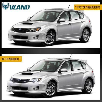 VLAND 08 - 14 WRX/STI Full LED Headlights Assembly - JDMuscleHeadlightsYAA-WRX-0372-LED-RHD-P01RHDLED