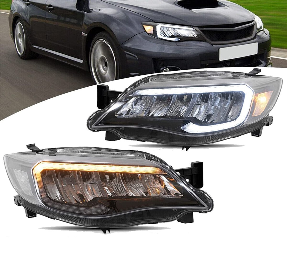VLAND 08 - 14 WRX/STI Full LED Headlights Assembly - JDMuscleHeadlightsYAA-WRX-0372-LED-RHD-P01RHDLED