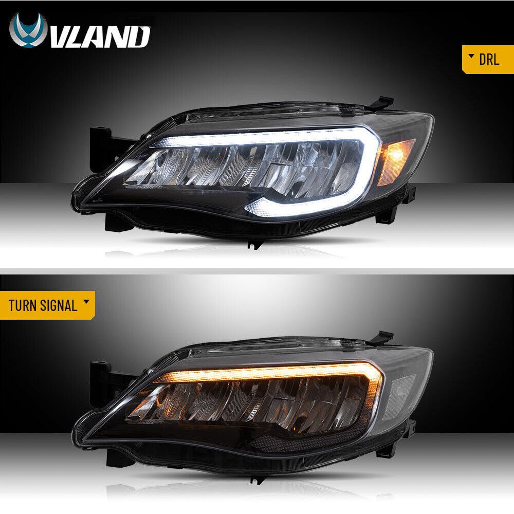 VLAND 08 - 14 WRX/STI Full LED Headlights Assembly - JDMuscleHeadlightsYAA-WRX-0372-LED-RHD-P01RHDLED