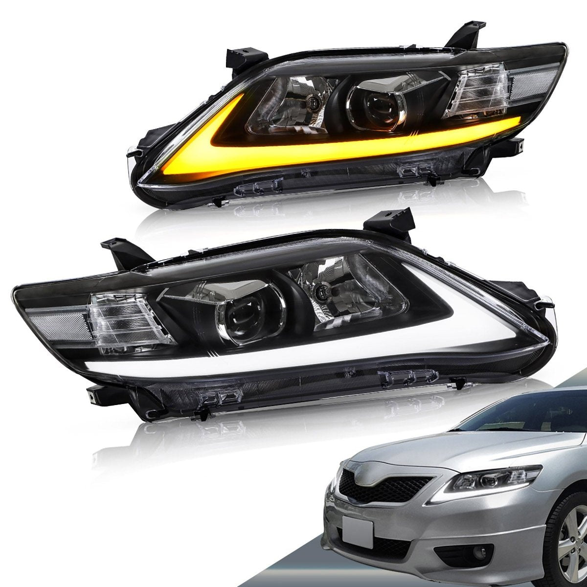 VLAND 10 - 11 Camry Base LE SE and XLE Led Projector Headlights | US Version w/Sequential - JDMuscleHeadlightYAA-KMR-0231HB-ALHD-P01LHDRegular Housing