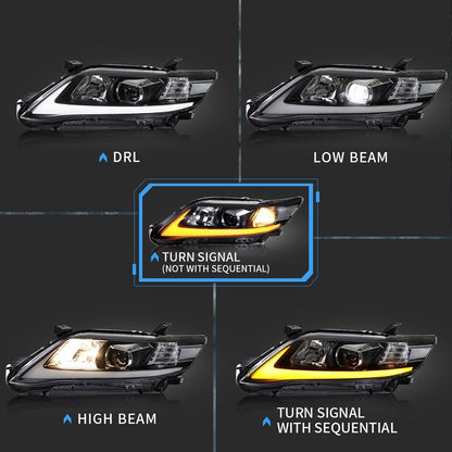 VLAND 10 - 11 Camry Base LE SE and XLE Led Projector Headlights | US Version w/Sequential - JDMuscleHeadlightYAA-KMR-0231HB-ALHD-P01LHDRegular Housing