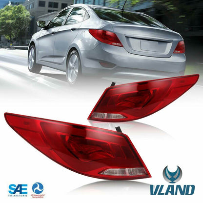 VLAND 10 - 18 Accent / Verna / Solaries Full LED Tail Lights - JDMuscleTail lightsYAB-RN-0233RC-P01Red Clear