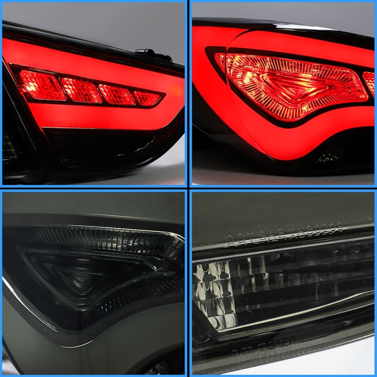 VLAND 11 - 14 Sonata 6th Gen Sedan Full LED Tail Lights - JDMuscleTaillightYAB-SNT-0209ARS-P01Red Smoked