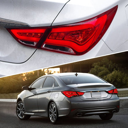 VLAND 11 - 14 Sonata 6th Gen Sedan Full LED Tail Lights - JDMuscleTaillightYAB-SNT-0209ARS-P01Red Smoked