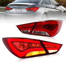 VLAND 11 - 14 Sonata 6th Gen Sedan Full LED Tail Lights - JDMuscleTaillightYAB-SNT-0209ARC-P01Red Clear