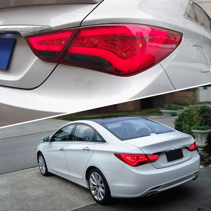 VLAND 11 - 14 Sonata 6th Gen Sedan Full LED Tail Lights - JDMuscleTaillightYAB-SNT-0209ARS-P01Red Smoked
