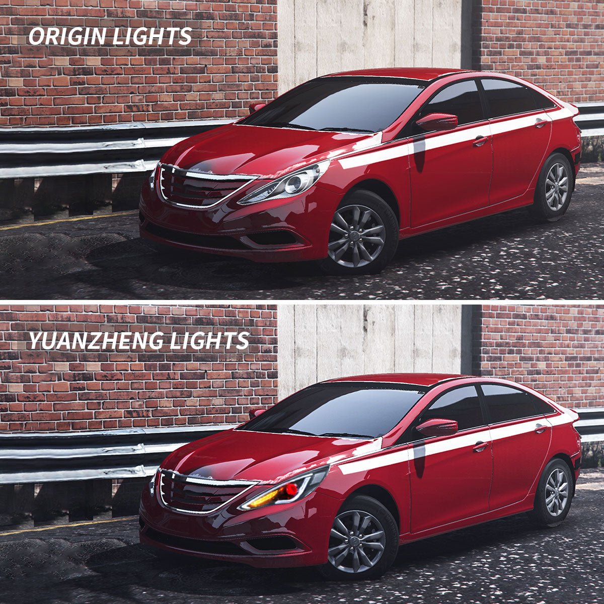VLAND 11 - 14 Sonata Dual Beam Sequential Headlights ABS PMMA GLASS Material | Bulbs Not Included - JDMuscleHeadlightYAA-SNT-0171BHQ5-LHD-P01LHDDual Beam