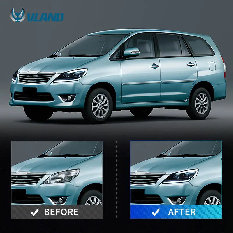 VLAND 12 - 15 Toyota Innova 1st Gen AN40 2nd Facelift HID Projector Headlights - JDMuscleHeadlightYAA-INA-0235ME-P01LHD for Middel East