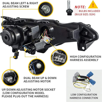 VLAND [12 - 19 GT86 / 13 - 16 FR - S / 13 - 19 BRZ] Headlights + D2S LED Bulbs - JDMuscleCombination SetYAA-FT86-0297+D2S LED-LHD-P01LHD+D2S LED Bulbs