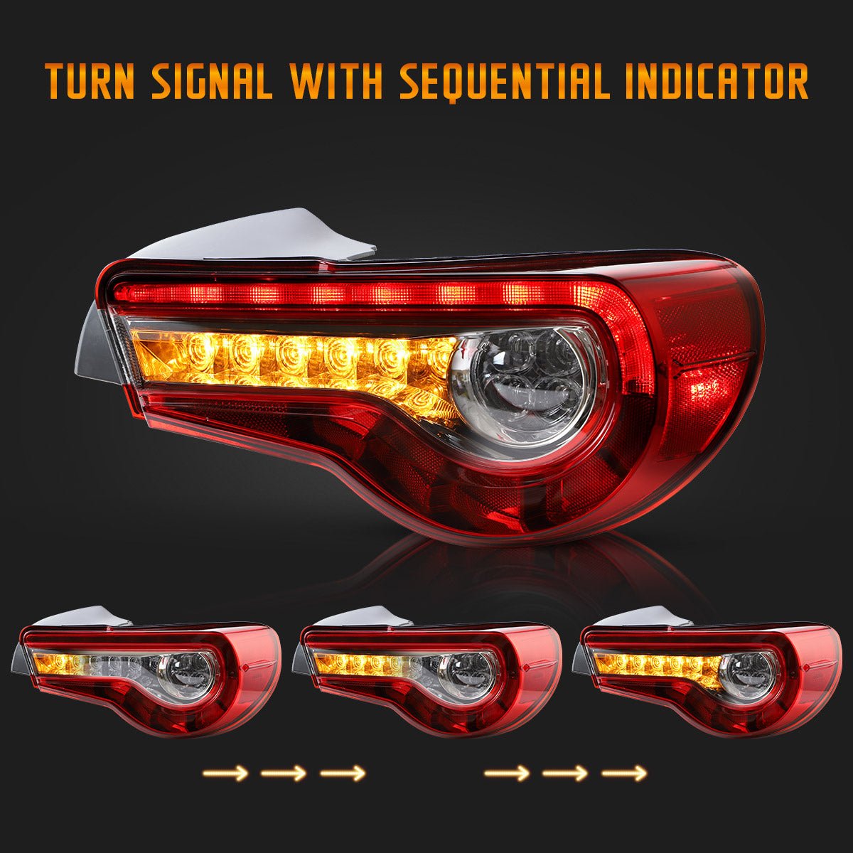 VLAND 12 - 20 GT86 / 13 - 20 BRZ / 13 - 20 FR - S Set of Dual Beam Projector Headlights and Full LED Tail Lights - JDMuscleCombination Set0297LHD-0287S-P01LHD Headlights w/ Smoked Tail Lights