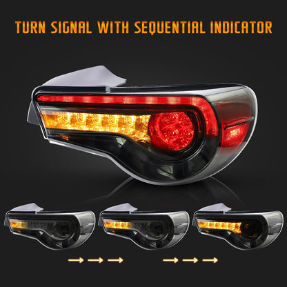 VLAND 12 - 20 GT86 / 13 - 20 BRZ / 13 - 20 FR - S Set of Dual Beam Projector Headlights and Full LED Tail Lights - JDMuscleCombination Set0297LHD-0287S-P01LHD Headlights w/ Smoked Tail Lights