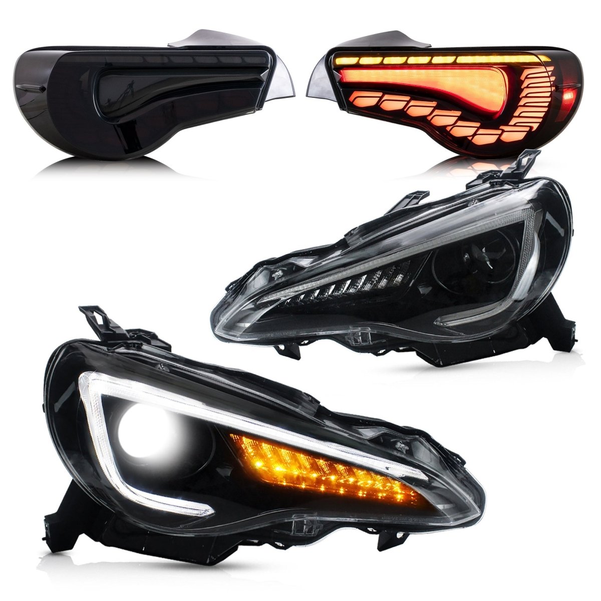 VLAND 13 - 16 FR - S / 17 - 20 Toyota 86 / 13 - 20 BRZ 1 Pair Headlights And Tail Lights - JDMuscleCombination SetYAA-FT86-0297LHD+0287BS-P01LHD (Left - hand Drive)Smoked