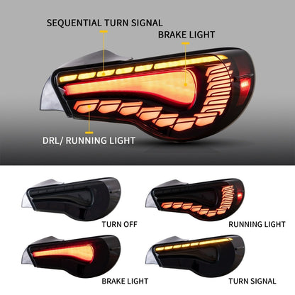 VLAND 13 - 16 FR - S / 17 - 20 Toyota 86 / 13 - 20 BRZ 1 Pair Headlights And Tail Lights - JDMuscleCombination SetYAA-FT86-0297LHD+0287BR-P01LHD (Left - hand Drive)Red