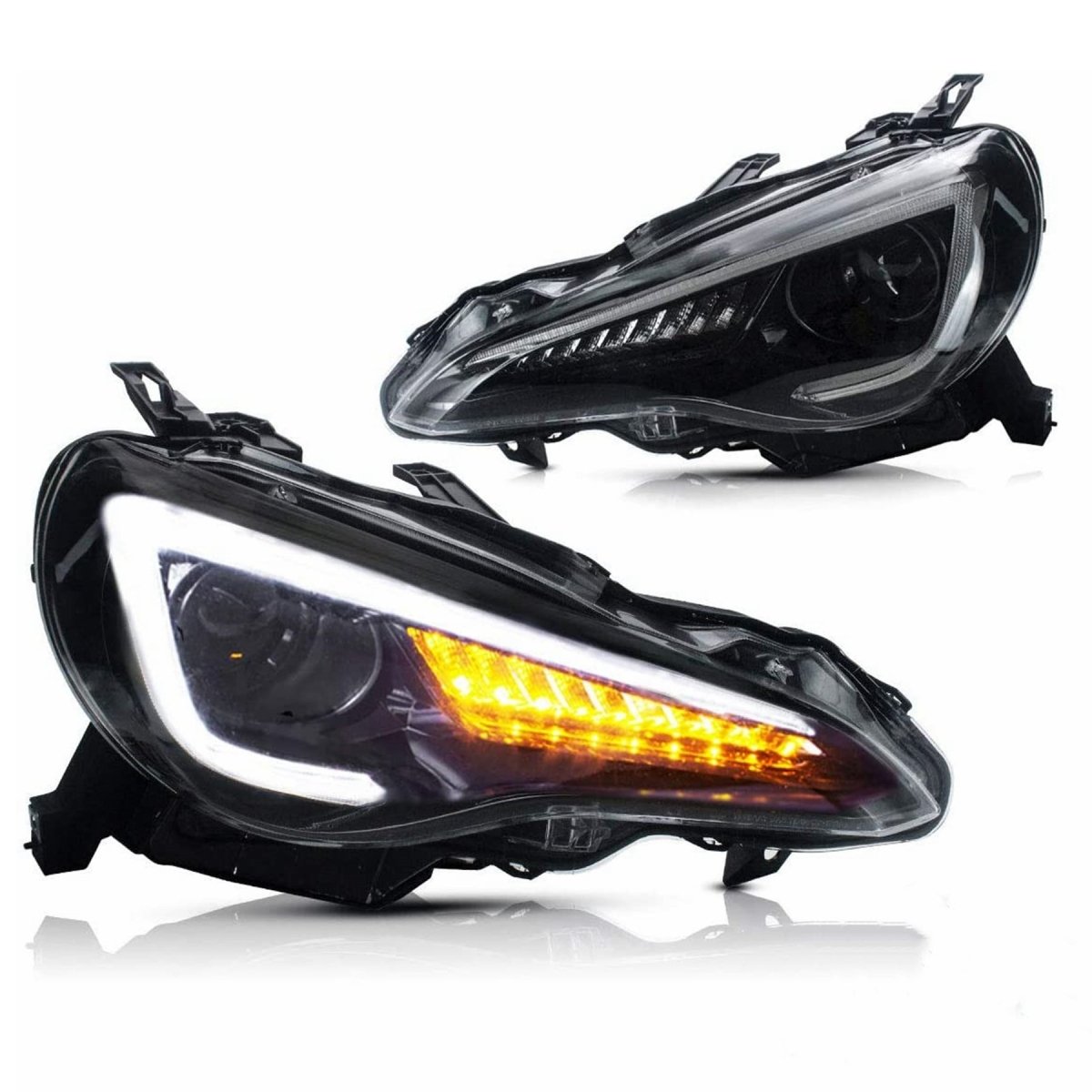 VLAND 13 - 16 FR - S / 17 - 20 Toyota 86 / 13 - 20 BRZ Dual Beam Projector Headlights - JDMuscleHeadlight0297+D2S-LHD-P01LHD+D2H LED