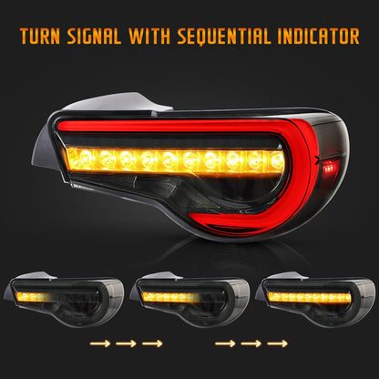 VLAND 13 - 16 FR - S / 17 - 20 Toyota 86 / 13 - 20 BRZ Set of Dual Beam Projector Headlights and Full LED Tail Lights - JDMuscleCombination Set0297LHD-0287AS-P01LHD Headlights w/ Smoked Tail Lights