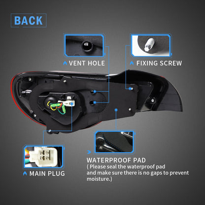 VLAND 13 - 16 FR - S / 17 - 20 Toyota 86 / 13 - 20 BRZ Set of Dual Beam Projector Headlights and Full LED Tail Lights - JDMuscleCombination Set0297LHD-0287AS-P01LHD Headlights w/ Smoked Tail Lights