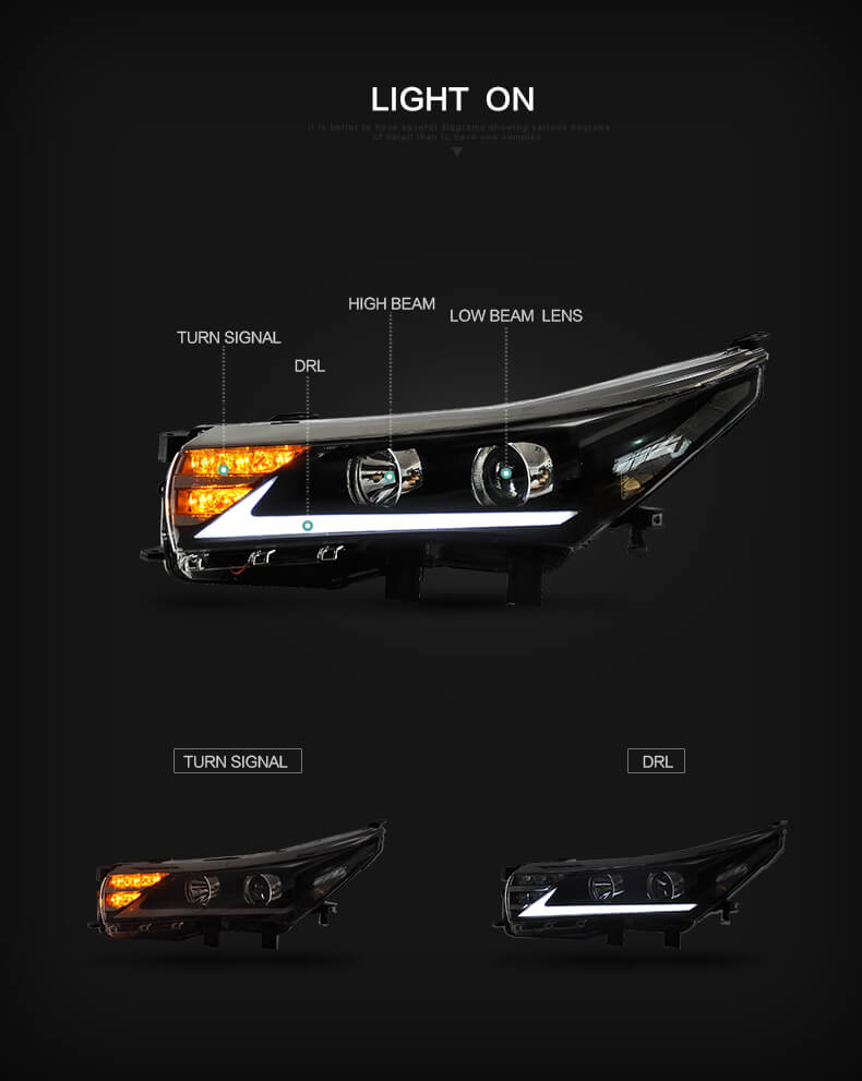 VLAND 14 - 17 Corolla LED Headlights | Not Fit For American/Australian/European Car Models - JDMuscleHeadlightYAA-KLL-0251GNLZ-LHD-Dual-P01LHDDual Beam
