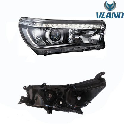 VLAND 15 - 20 Hilux Vigo Revo LED Headlights w/ Sequential Turn Signals - JDMuscleHeadlightYAA-VG-2019-H-LHDDual-P01LHDDual Beam (Bulbs Needed)