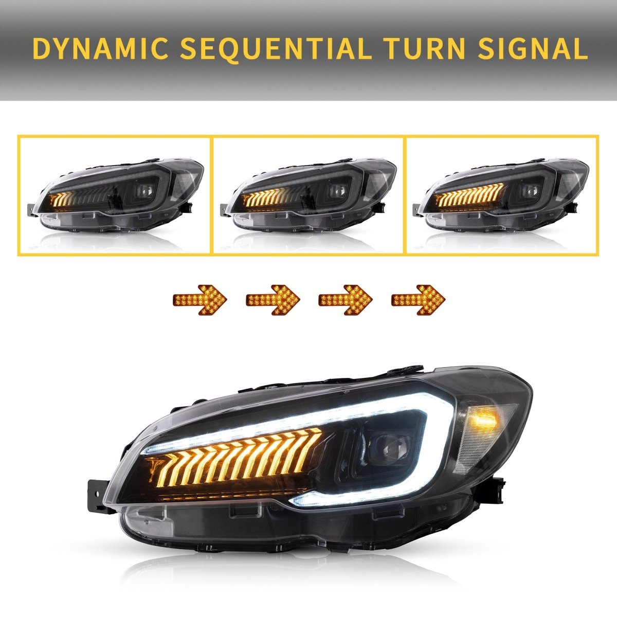 VLAND [15 - 21 WRX Base/Premium / 15 - 17 STI] LED Projector Headlights - JDMuscleHeadlightsYAA-WRX-0323AHA-LHD-P01LHDAmber Reflector