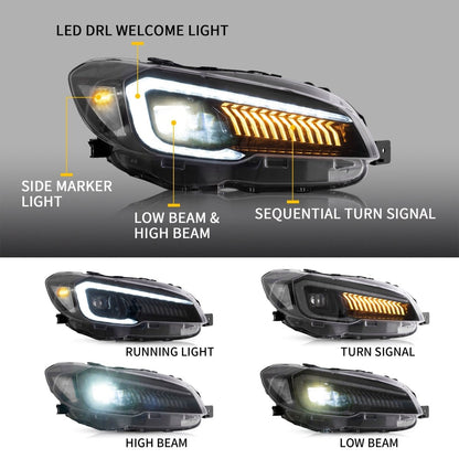 VLAND [15 - 21 WRX Base/Premium / 15 - 17 STI] LED Projector Headlights - JDMuscleHeadlightsYAA-WRX-0323AHA-LHD-P01LHDAmber Reflector