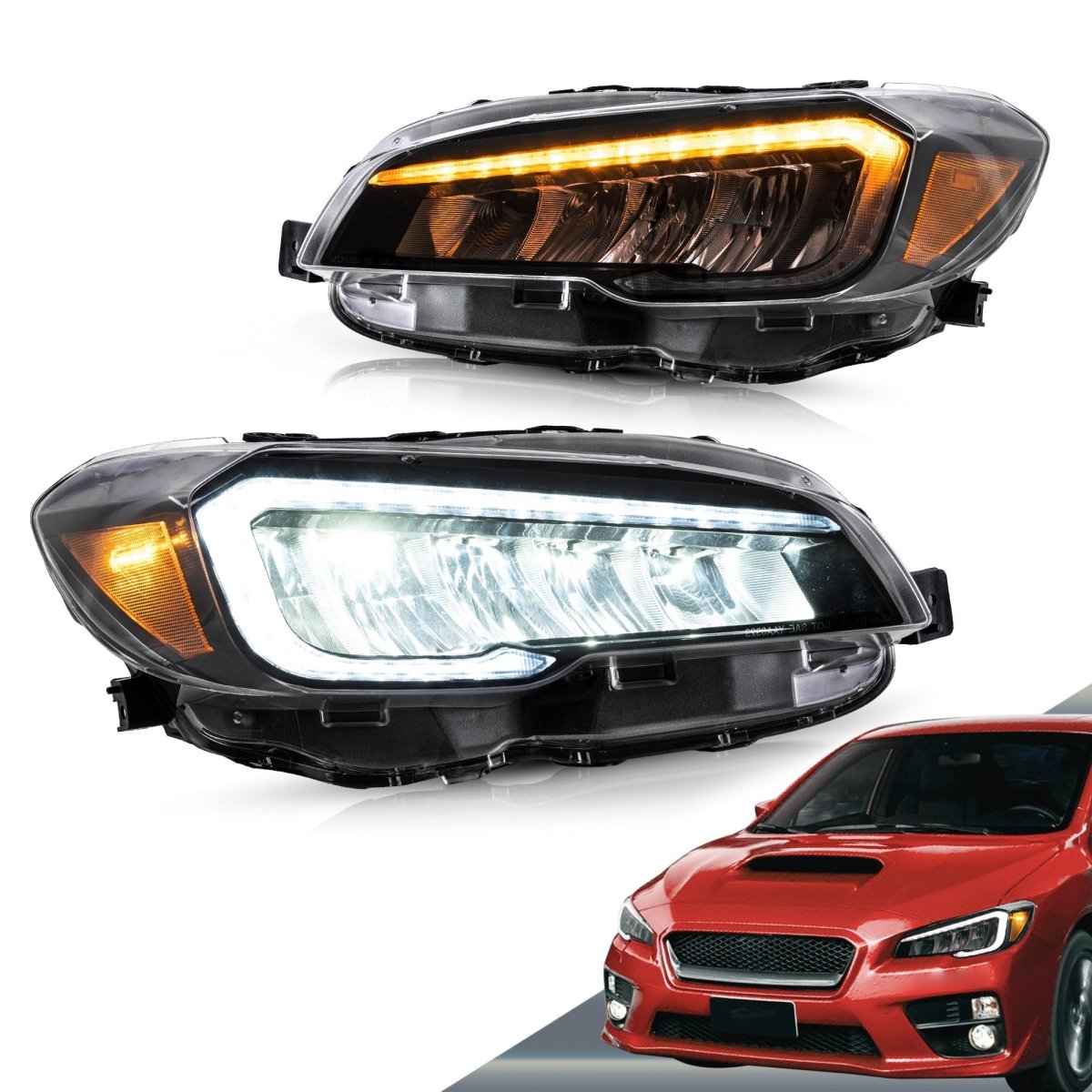 VLAND [15 - 21 WRX] Dual Beam Projector and Full LED Headlights - JDMuscleHeadlightsYAA-WRX-0323HA-P01Full LED Amber Reflector