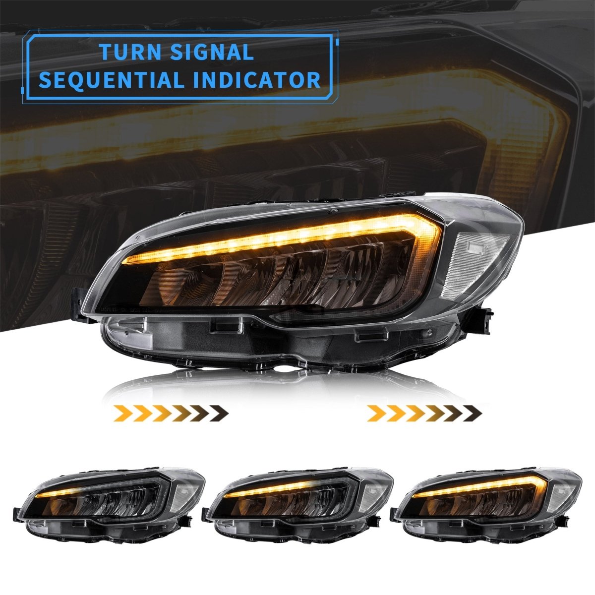 VLAND [15 - 21 WRX] Dual Beam Projector and Full LED Headlights - JDMuscleHeadlightsYAA-WRX-0323AC-P01LED Projector Clear Reflector