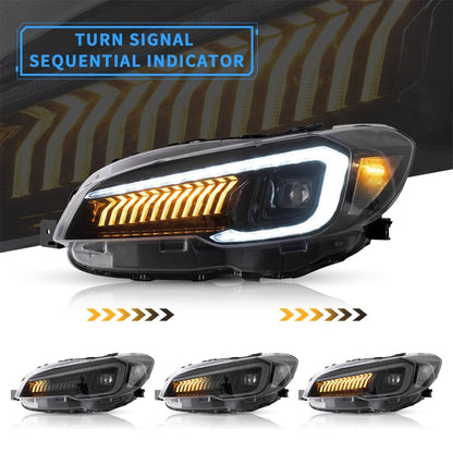 VLAND [15 - 21 WRX] Dual Beam Projector and Full LED Headlights - JDMuscleHeadlightsYAA-WRX-0323AC-P01LED Projector Clear Reflector