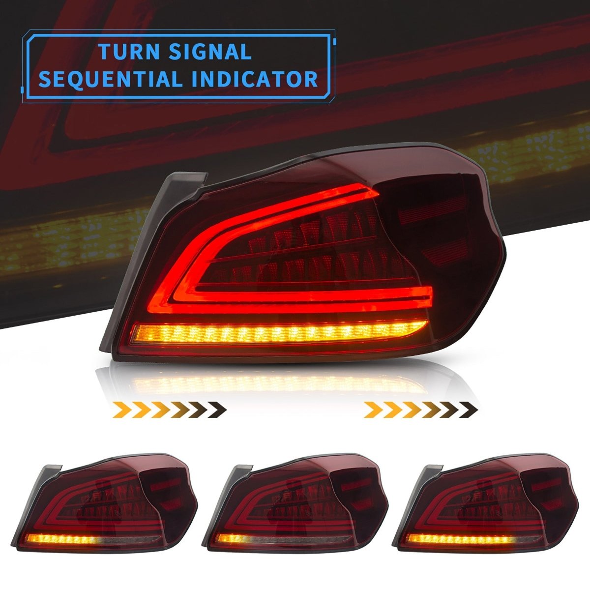VLAND [15 - 21 WRX/STI] Full LED Tail Lights - JDMuscleTail lightsYAB-WRX-0286R-P01Red
