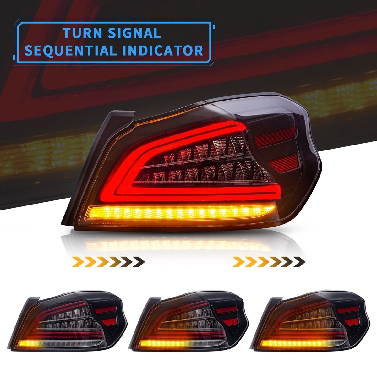 VLAND [15 - 21 WRX/STI] Full LED Tail Lights - JDMuscleTail lightsYAB-WRX-0286R-P01Red