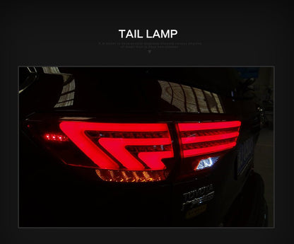 VLAND 15 - UP Highlander LED Tail Lights, full led light bar taillights - JDMuscleTaillightYAB-HLD-0268Red Clear