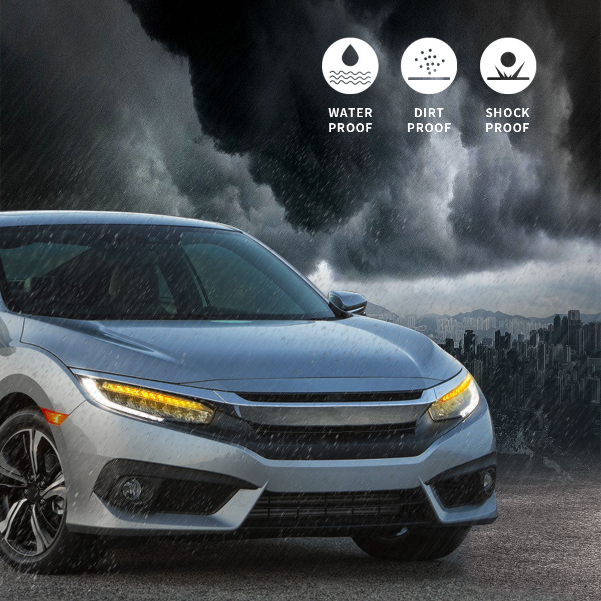 VLAND [16 - 20 Civic 10TH Gen Sedan / Coupe / Hatchback / Type R] Full LED Headlights - JDMuscleHeadlightYAA-SY-2029H-P01Full LED