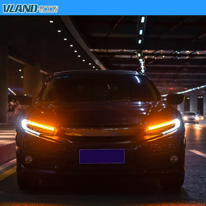 VLAND [16 - 20 Civic 10TH Gen Sedan / Coupe / Hatchback / Type R] Full LED Headlights - JDMuscleHeadlightYAA-SY-2029H-P01Full LED