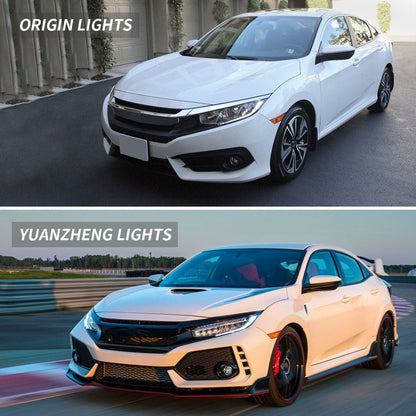 VLAND [16 - 20 Civic 10TH Gen Sedan / Coupe / Hatchback / Type R] Full LED Headlights - JDMuscleHeadlightYAA-SY-2029H-P01Full LED