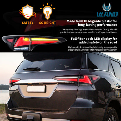VLAND 17 - 19 Fortuner Tail Lights Smoked / Clear ABS, PMMA, GLASS Material | YAB - FOR - 0300 - JDMuscleTail lightsYAB-FOR-0300C-P01Clear