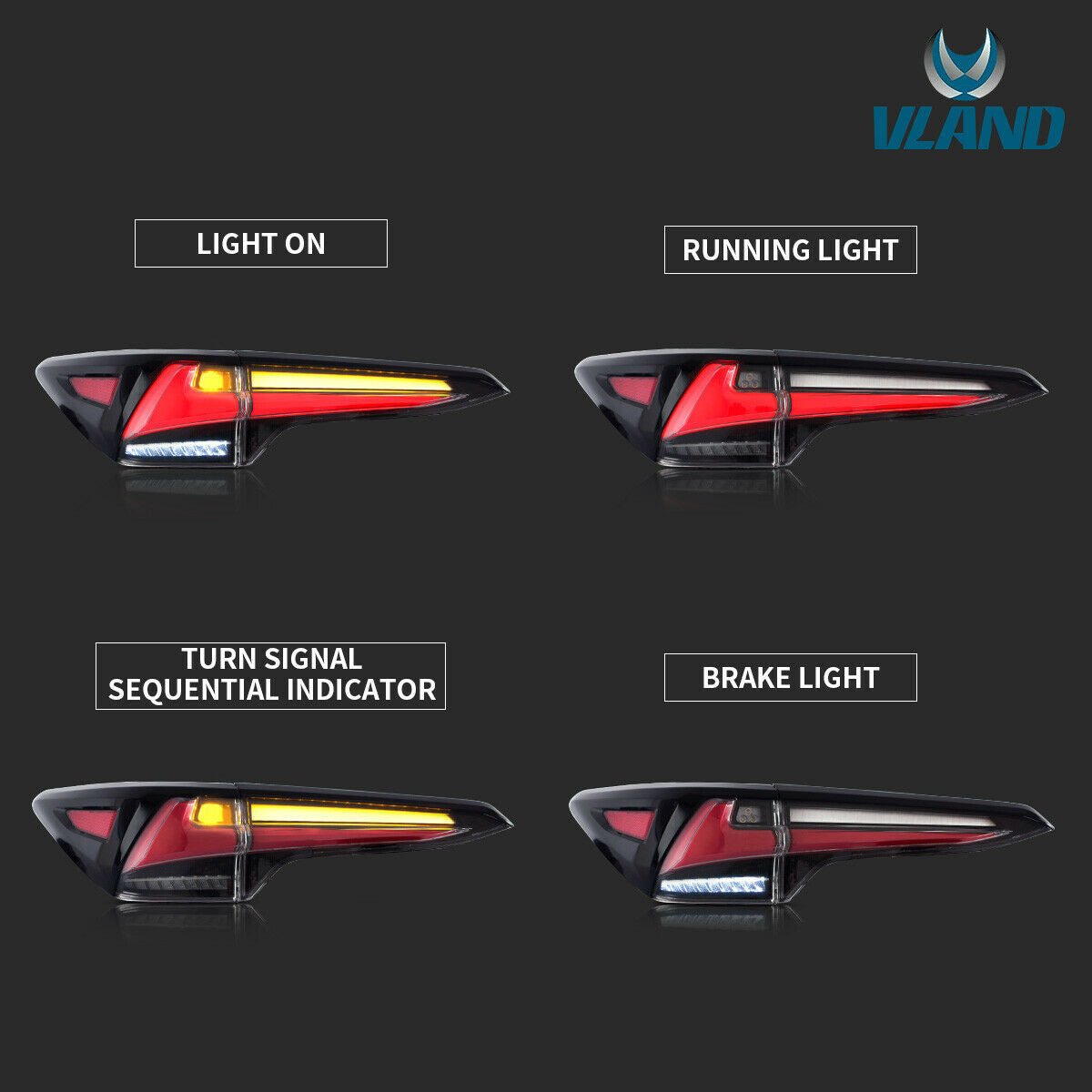 VLAND 17 - 19 Fortuner Tail Lights Smoked / Clear ABS, PMMA, GLASS Material | YAB - FOR - 0300 - JDMuscleTail lightsYAB-FOR-0300C-P01Clear