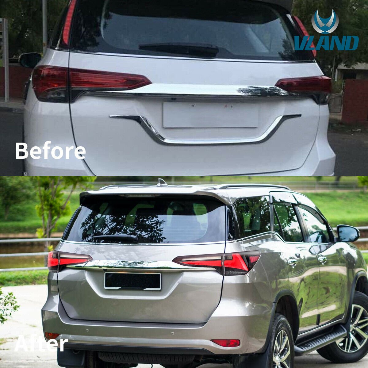 VLAND 17 - 19 Fortuner Tail Lights Smoked / Clear ABS, PMMA, GLASS Material | YAB - FOR - 0300 - JDMuscleTail lightsYAB-FOR-0300C-P01Clear
