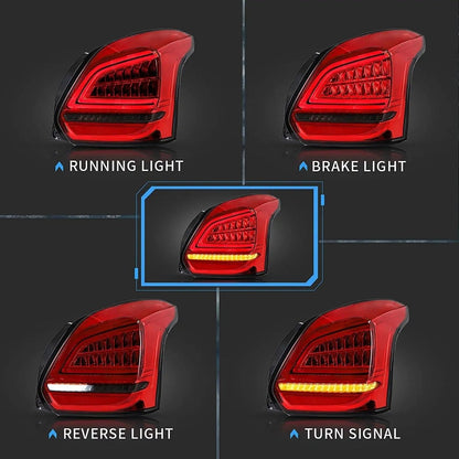 VLAND 17 - 19 Suzuki Swift Sport Full LED Taillights - JDMuscleTaillightYAB-SW-0306HWB-P01White Black