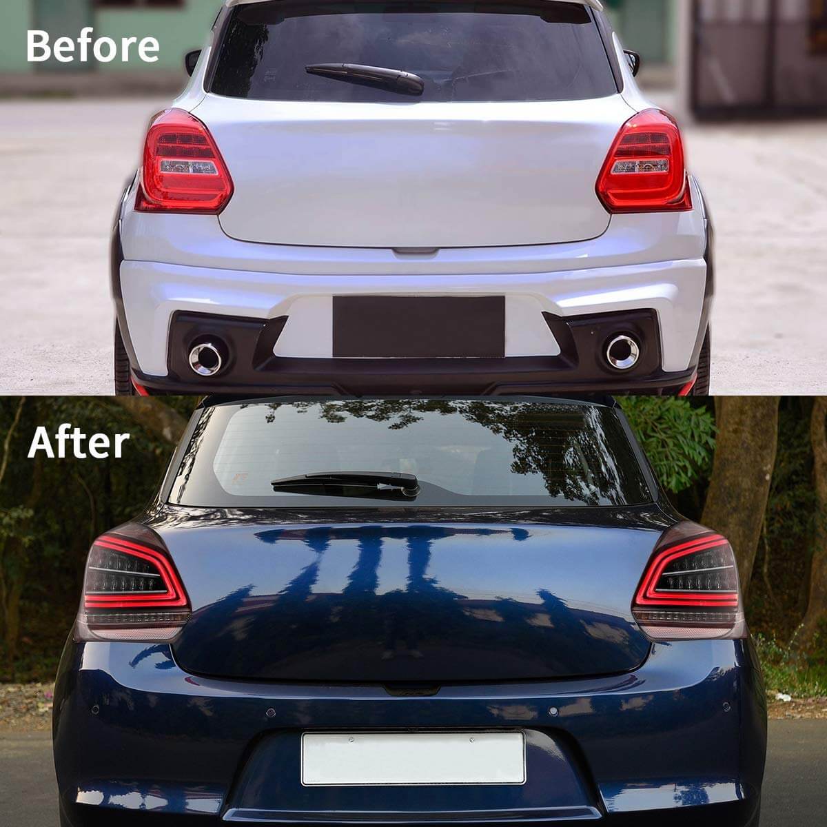 VLAND 17 - 19 Suzuki Swift Sport Full LED Taillights - JDMuscleTaillightYAB-SW-0306HWB-P01White Black