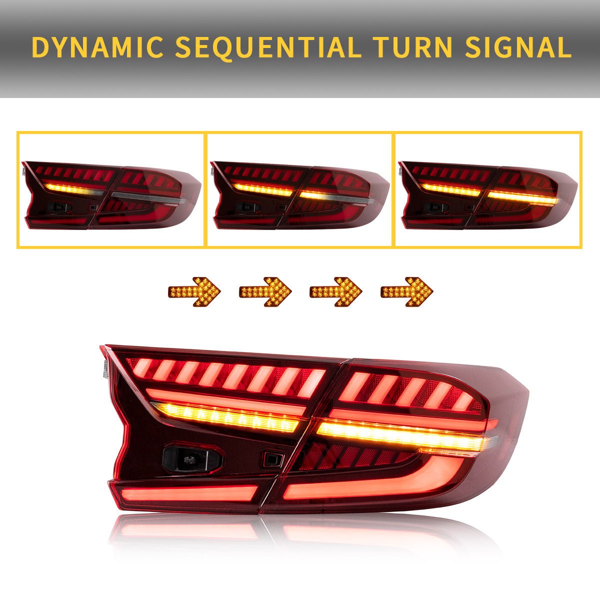 VLAND 18 - 22 Accord 10th LED Tail Lights - JDMuscleTail lightsYAB-HD-0307RC-P01Red Clear