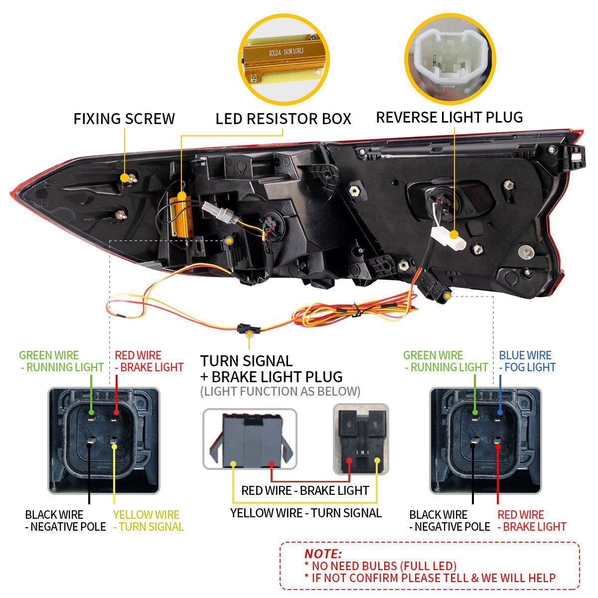 VLAND 18 - 22 Accord 10th LED Tail Lights - JDMuscleTail lightsYAB-HD-0307RC-P01Red Clear